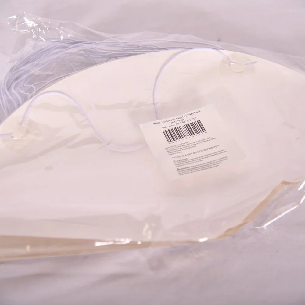 Kids Birthday Party Supplies Cone Hat White 6 in Open Pack 32 Hats